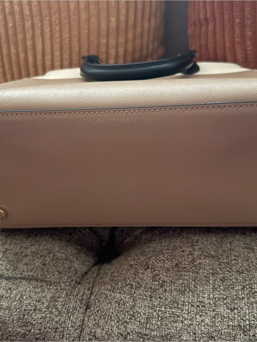 kate spade Two-Tone Leather Satchel in White, Taupe and Black - Picture 4 of 4